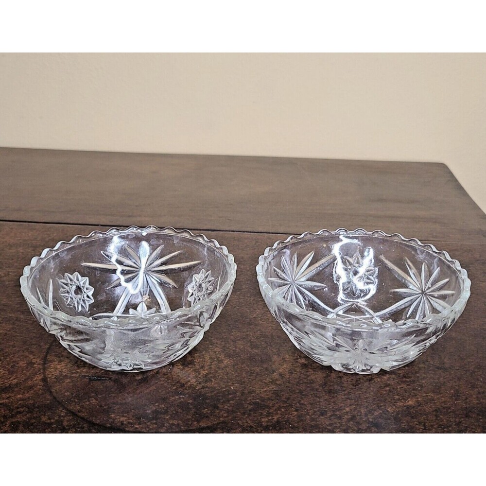 EAPC Dip Bowls Scalloped Rim 5" Anchor Hocking Early American Prescut Lot of 2